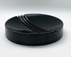Giancarlo Gabbianelli Round Black Ceramic Catch All, Italy, 1960s