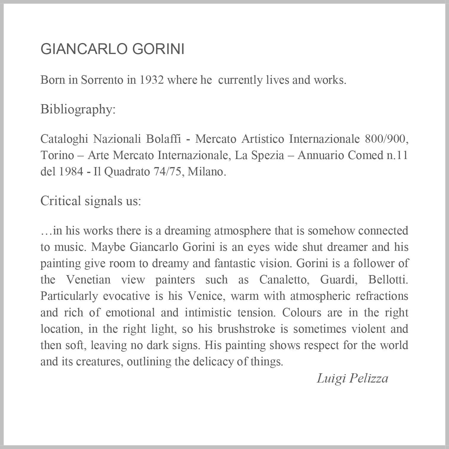 VENICE - Giancarlo Gorini -  Italian school - Oil on Canvas Landscape  For Sale 11
