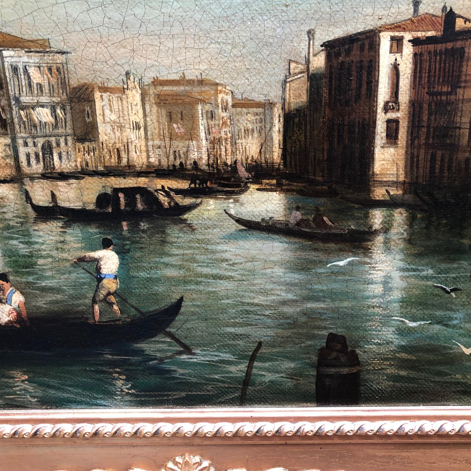VENICE - Giancarlo Gorini -  Italian school - Oil on Canvas Landscape  For Sale 5