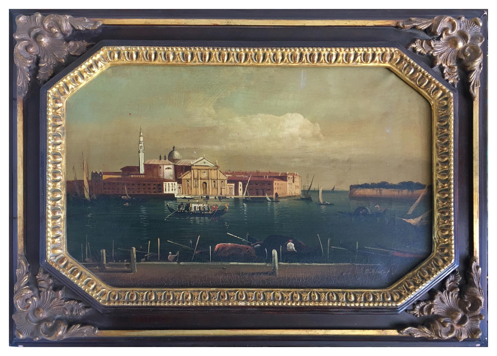 VENICE - À la manière de Canaletto - Peinture à l'huile sur toile - Paysage italien