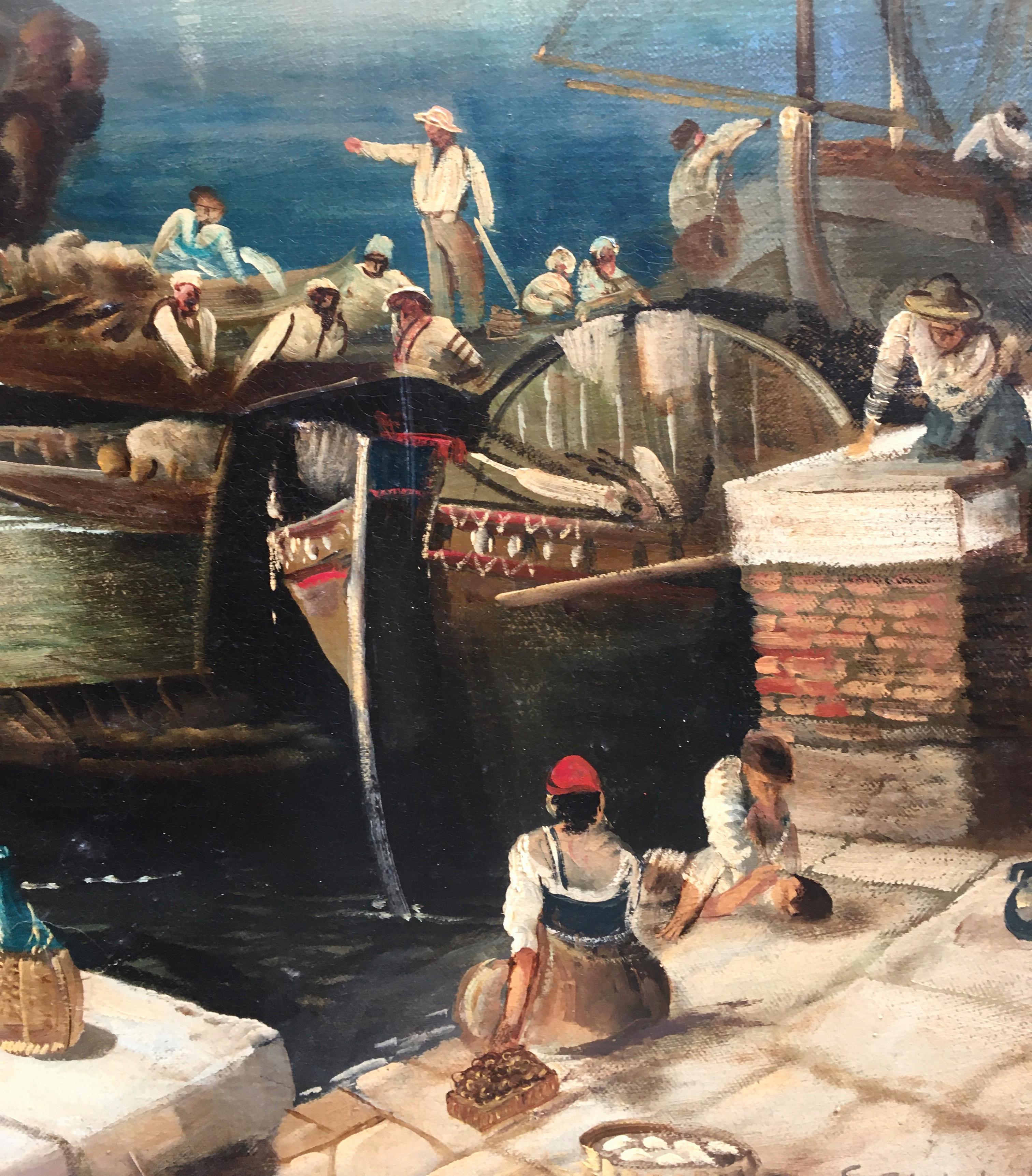 VENICE - À la manière de Canaletto - Peinture à l'huile sur toile - Paysage italien en vente 4