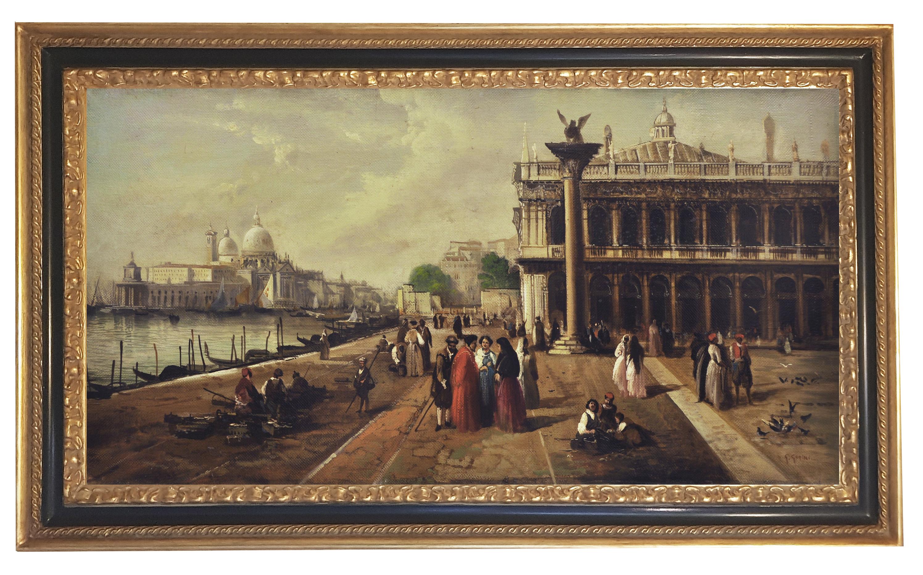 VENICE -In the Manner of Canaletto- Oil On Canvas Italian Landscape Painting