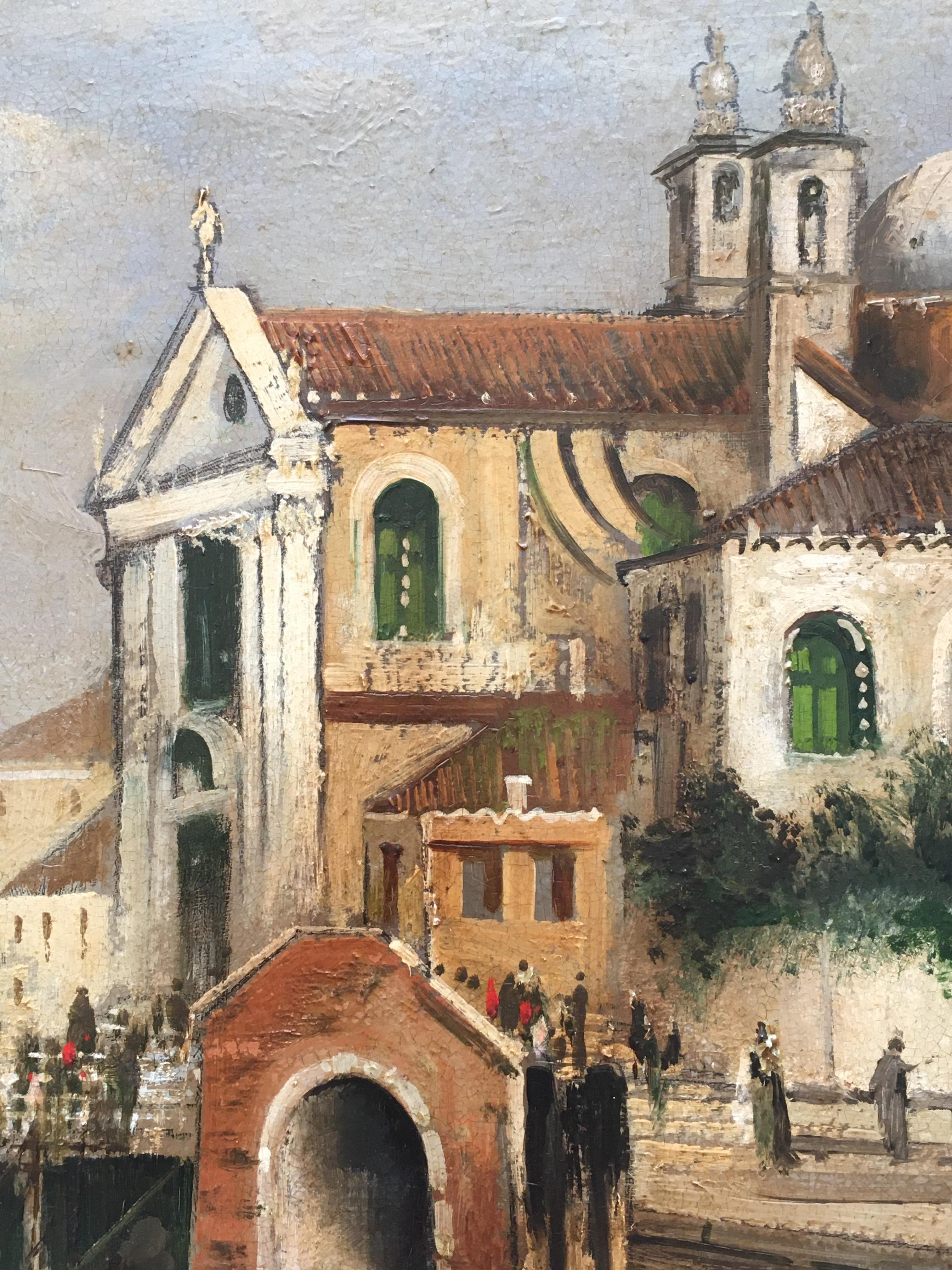 VENICE - Italian Landscape Oil on Canvas Painting For Sale 1