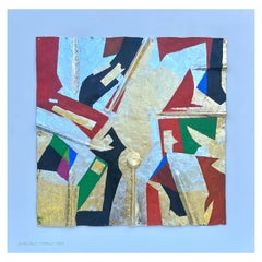 Abstrait, contemporain, œuvre abstraite "Domus Aurea" or, argent, huile