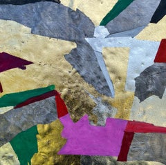 Arte povera abstracto, "Metales preciosos I" oro y plata