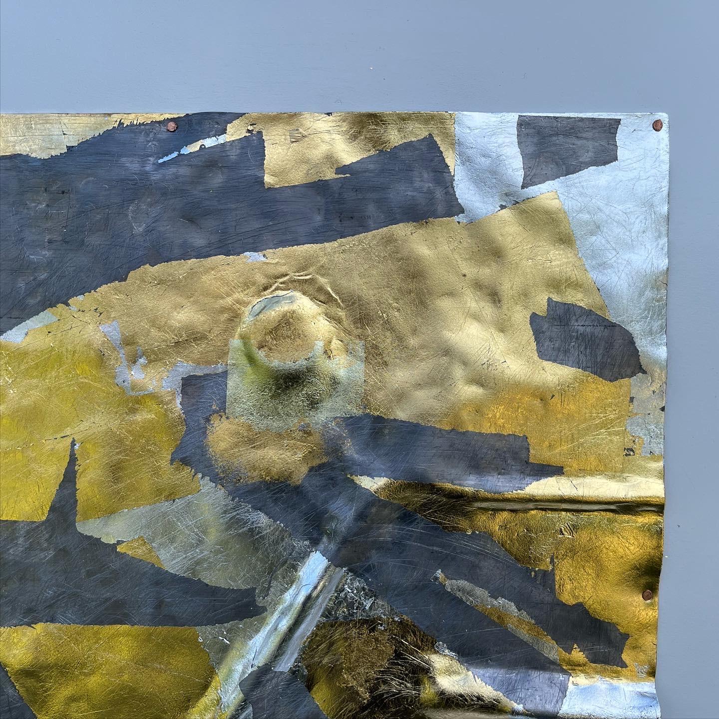 Abstract, contemporary, gold leaf, silver work 