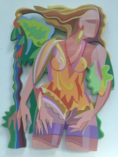 Sculpture, cut-out, geometric, hanging painting, "Artemisia," pop art 