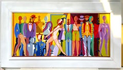 Beautiful acrylic on wood "Backstage" by the famous Giancarlo Impiglia