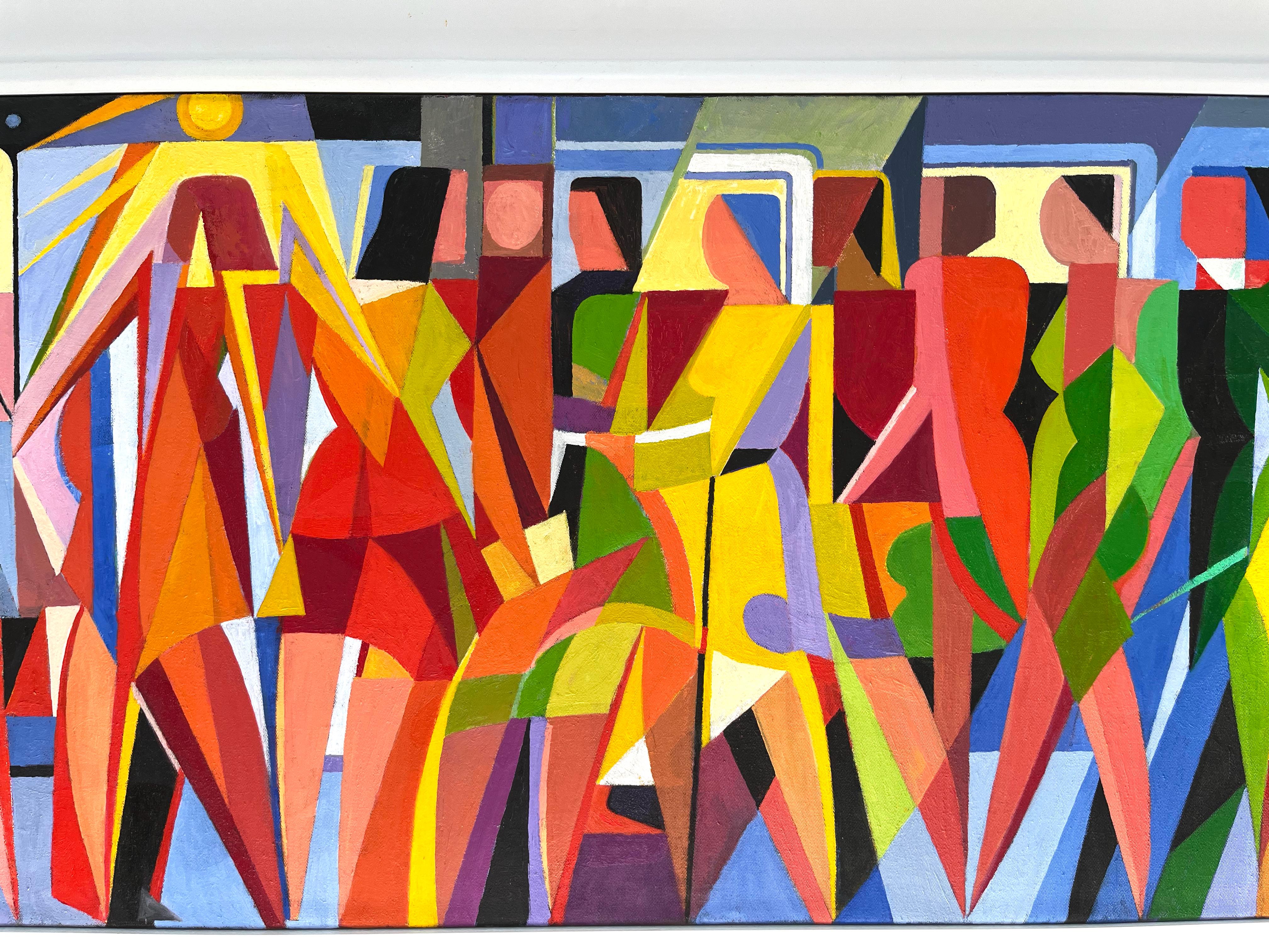 Ikonisches Werk im kubistischen Stil „Catch the Train“ des weltbekannten Giancarlo Impiglia im Angebot 3