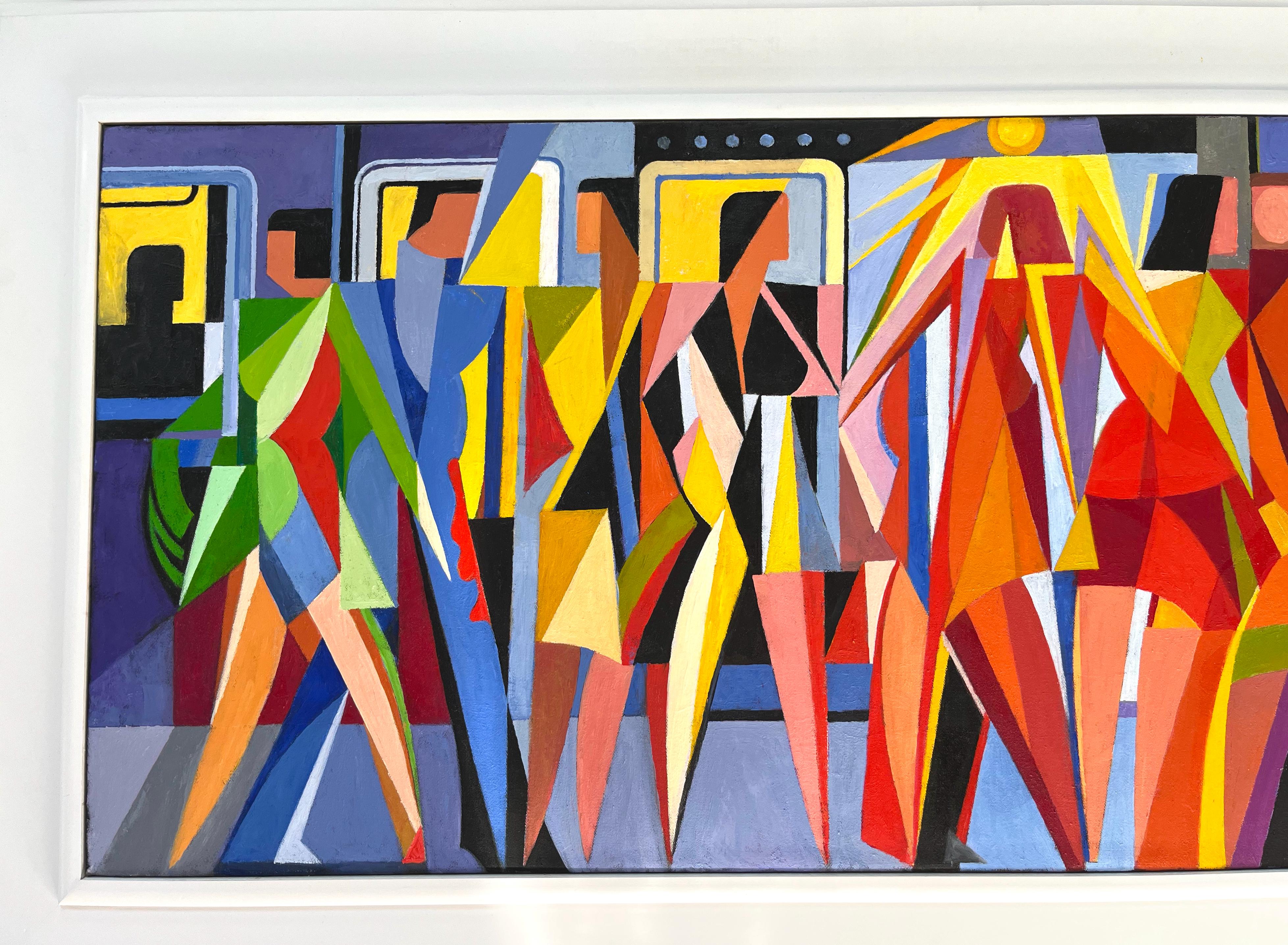 Ikonisches Werk im kubistischen Stil „Catch the Train“ des weltbekannten Giancarlo Impiglia im Angebot 4