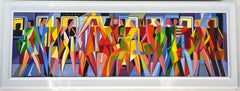 Ikonisches Werk im kubistischen Stil „Catch the Train“ des weltbekannten Giancarlo Impiglia