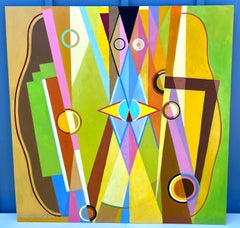 Contemporary Art Deco Impiglia painting "Frieze II"