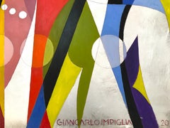 Óleo cubista contemporáneo para amantes de la moda, "Fashionable"