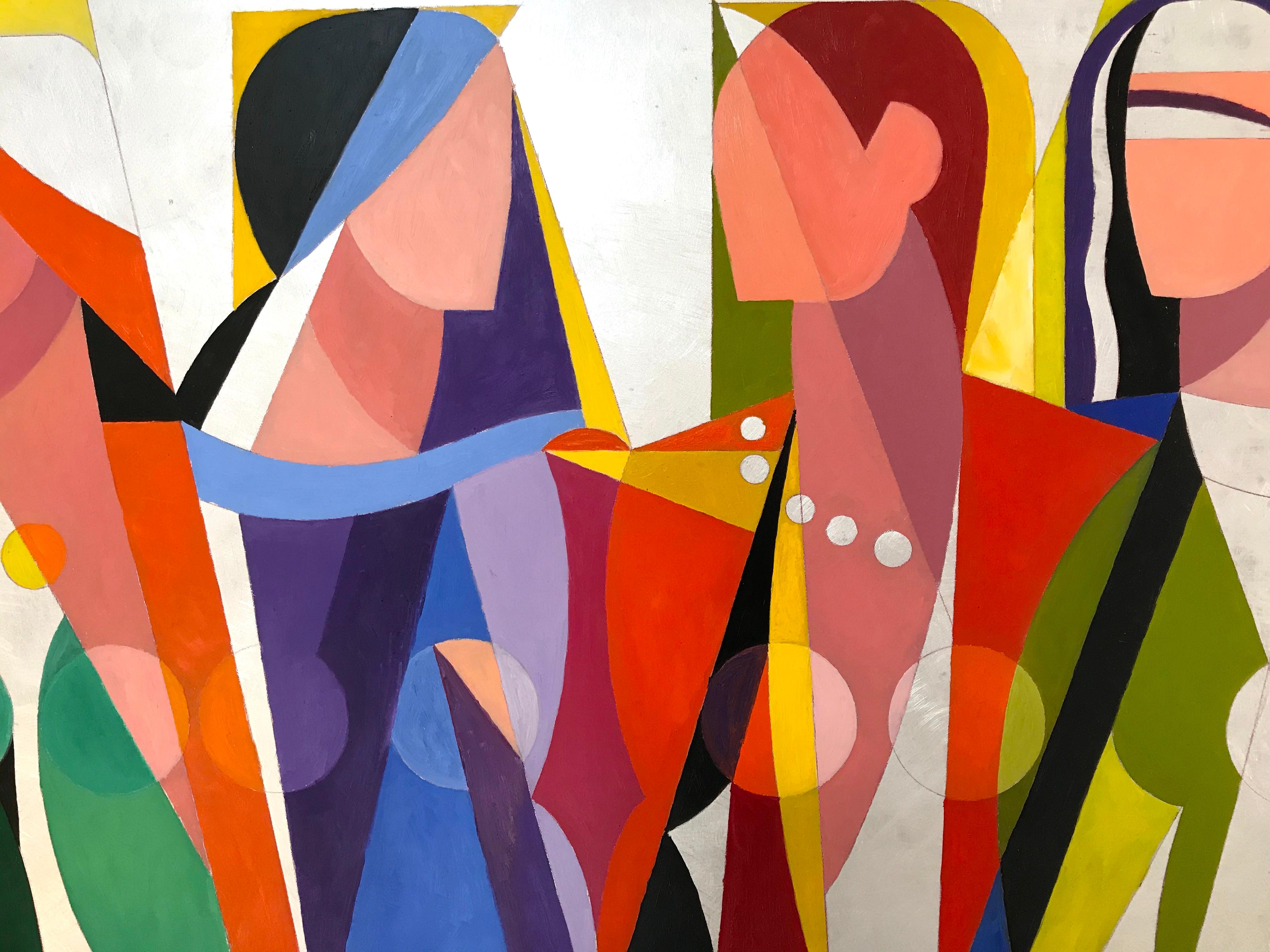 Contemporary, cubist oil painting for fashion lovers, 