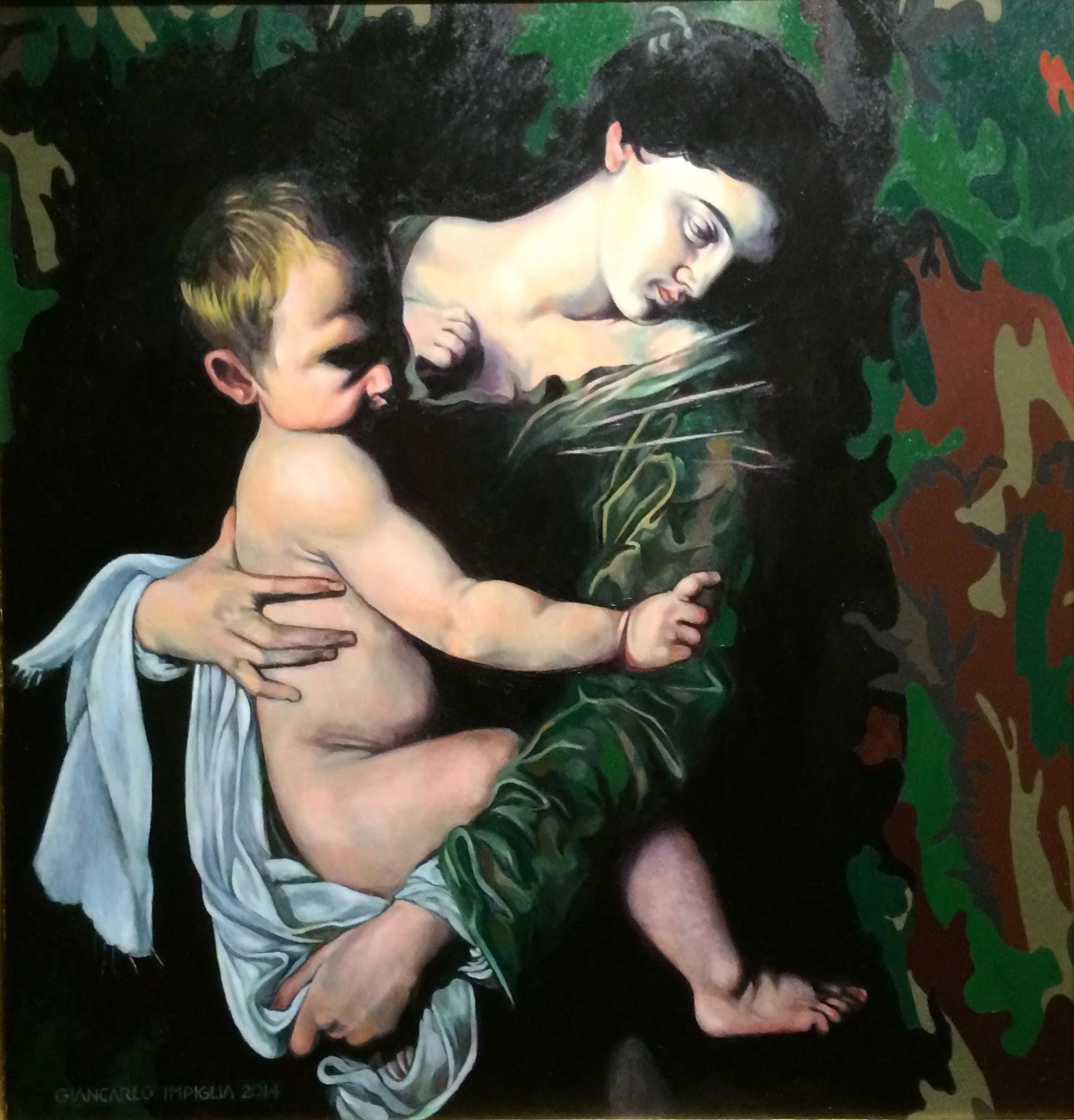 Giancarlo Impiglia Figurative Painting - Mother and Child (After Caravaggio)