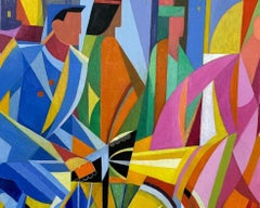 Original Impiglia-Gemälde, Acryl auf Leinwand, „Dynamik eines Fahrrads“