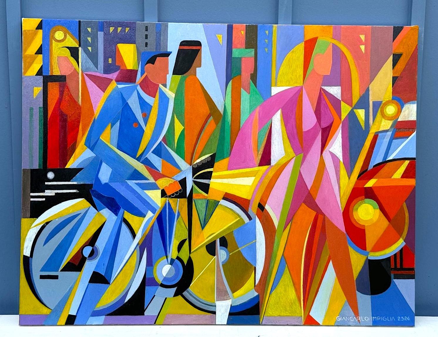Una obra clásica del indeleble Giancarlo Impiglia. 

Nacido en Roma, Impiglia se trasladó a Nueva York en los años 70, donde estableció un estilo propio a hombros del Futurismo y el Cubismo, su destreza técnica apuntalaba su eclecticismo y le