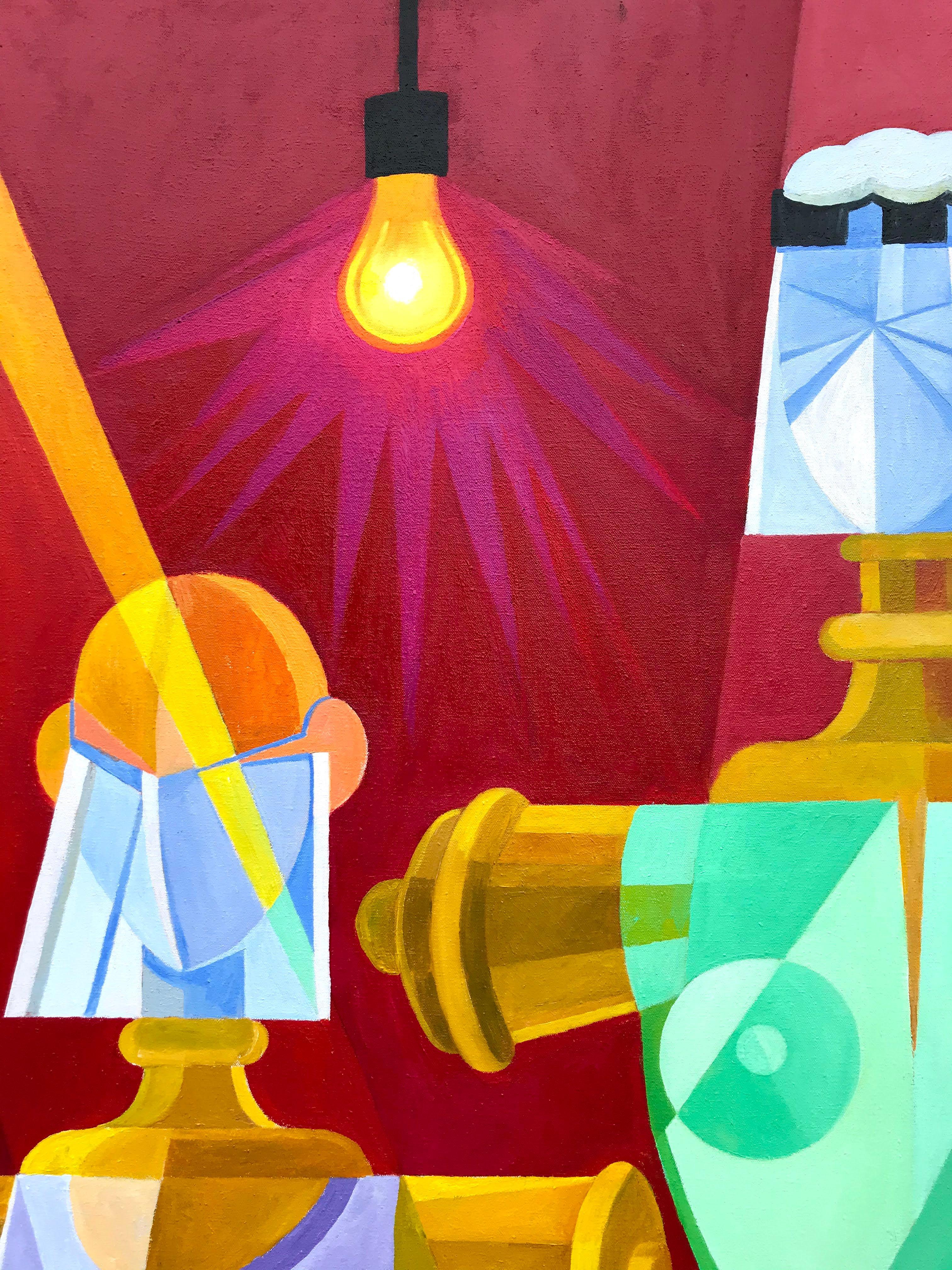 Pandemia - Abstract Painting Rosa di Giancarlo Impiglia