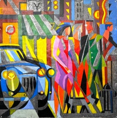 Stunning new painting by world renowned Giancarlo Impiglia "Walking the dog"