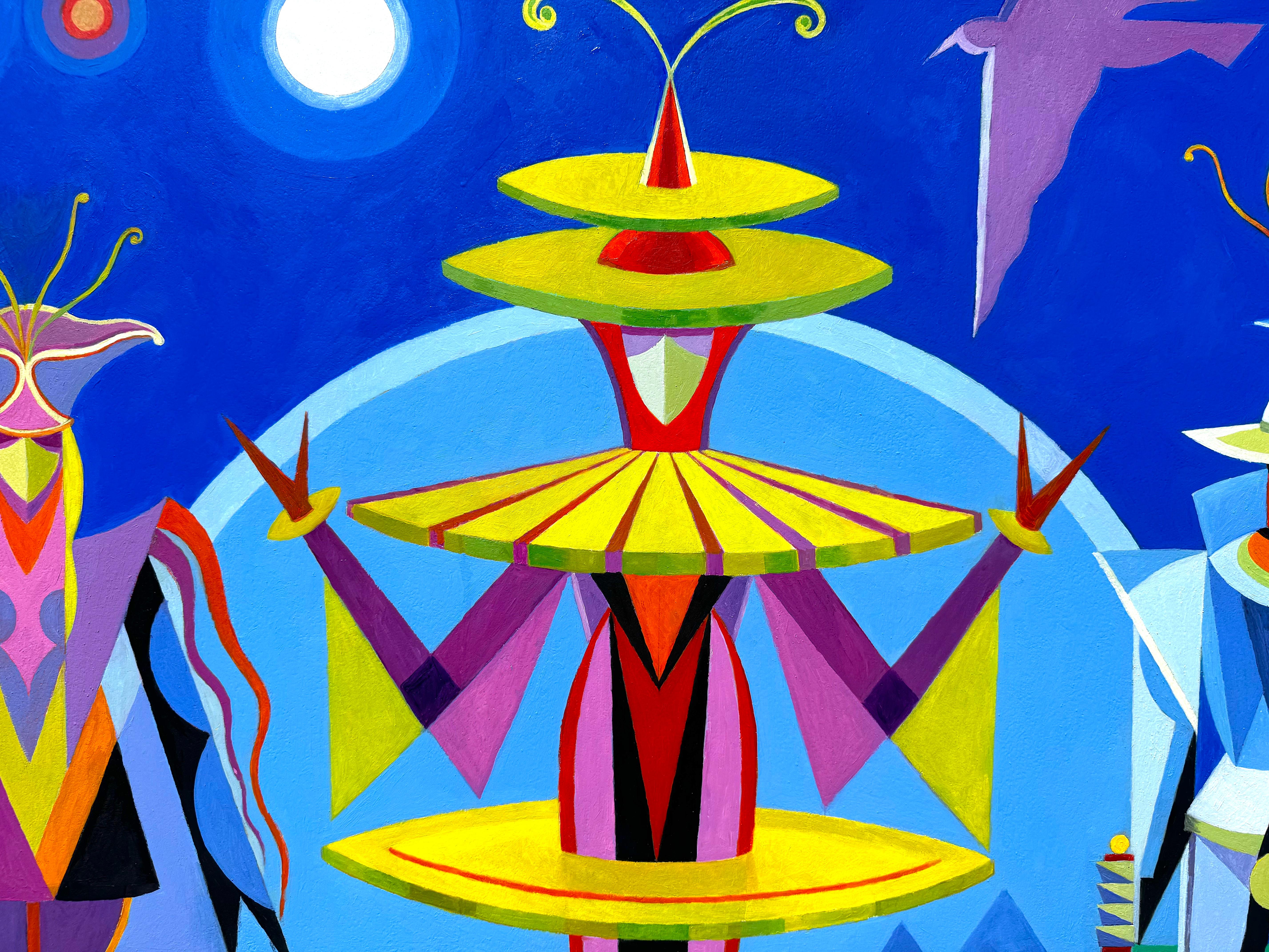 Una nueva obra fascinante del indeleble Giancarlo Impiglia. 

Nacido en Roma, Impiglia se trasladó a Nueva York en los años 70, donde estableció un estilo propio a hombros del Futurismo y el Cubismo, su destreza técnica apuntalaba su eclecticismo y