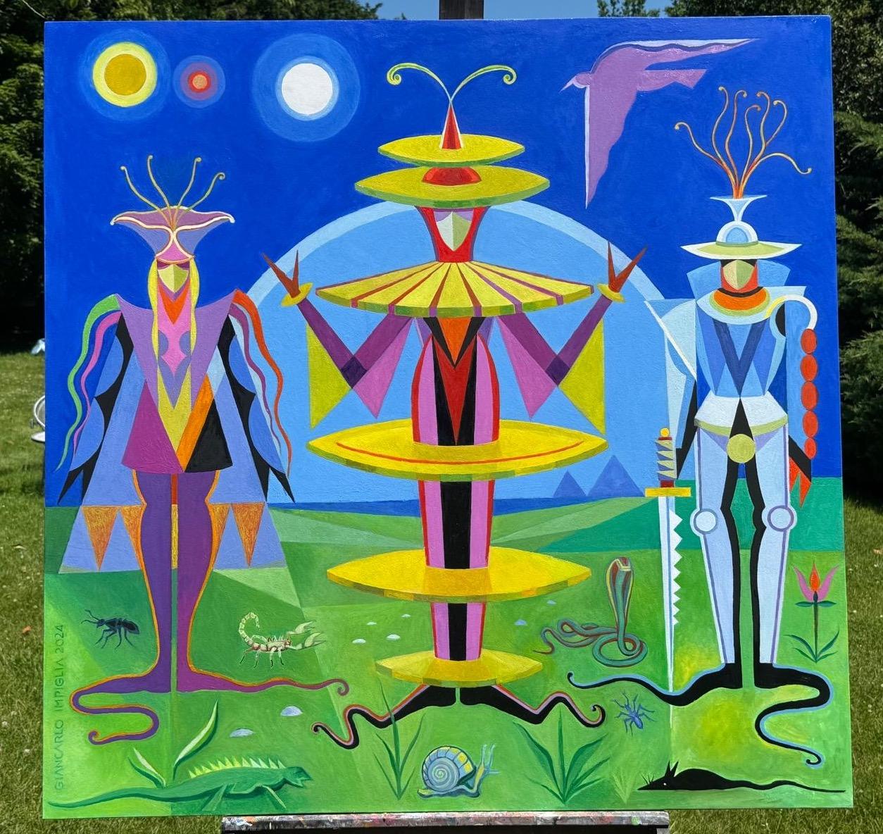 Pintura al óleo modernista surrealista, Capricho, Sátira y Parodia, Impiglia en venta 2