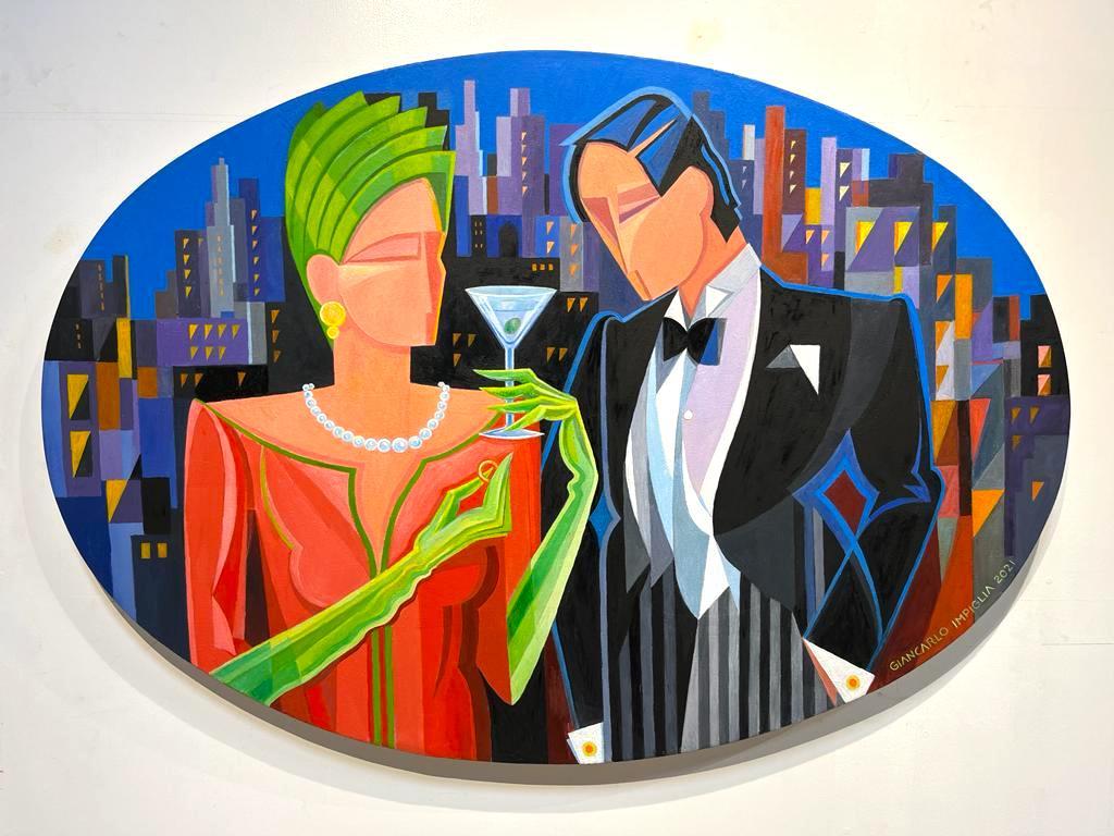 Giancarlo Impiglia Abstract Painting - Romantic oil painting "The Proposal" by iconic artist Impiglia
