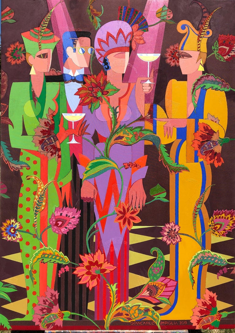 Giancarlo Impiglia Art deco and classical painting and collage, The