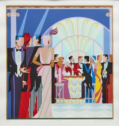 Al bar, serigrafia Art Deco di Giancarlo Impiglia