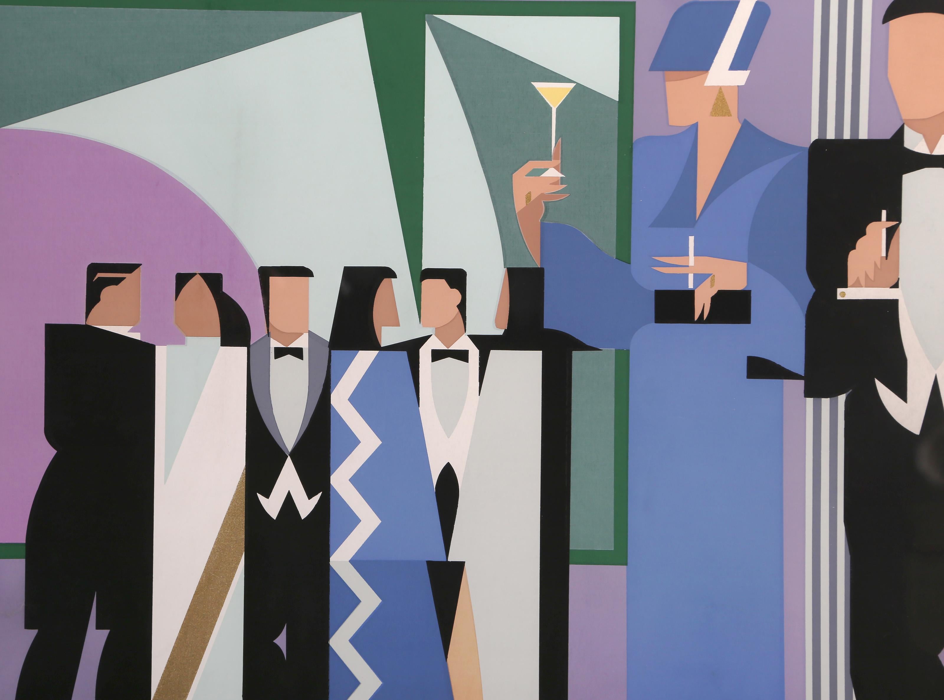 Black Tie, Art Deco Screenprint by Giancarlo Impiglia For Sale 1