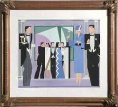 Vintage Black Tie, Art Deco Screenprint by Giancarlo Impiglia