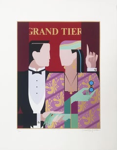 Grand Tier Screenprint, Art Deco Style, Signed, Edition of 250, 1984