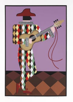 Vintage Harlequin, Art Deco Screenprint by Giancarlo Impiglia