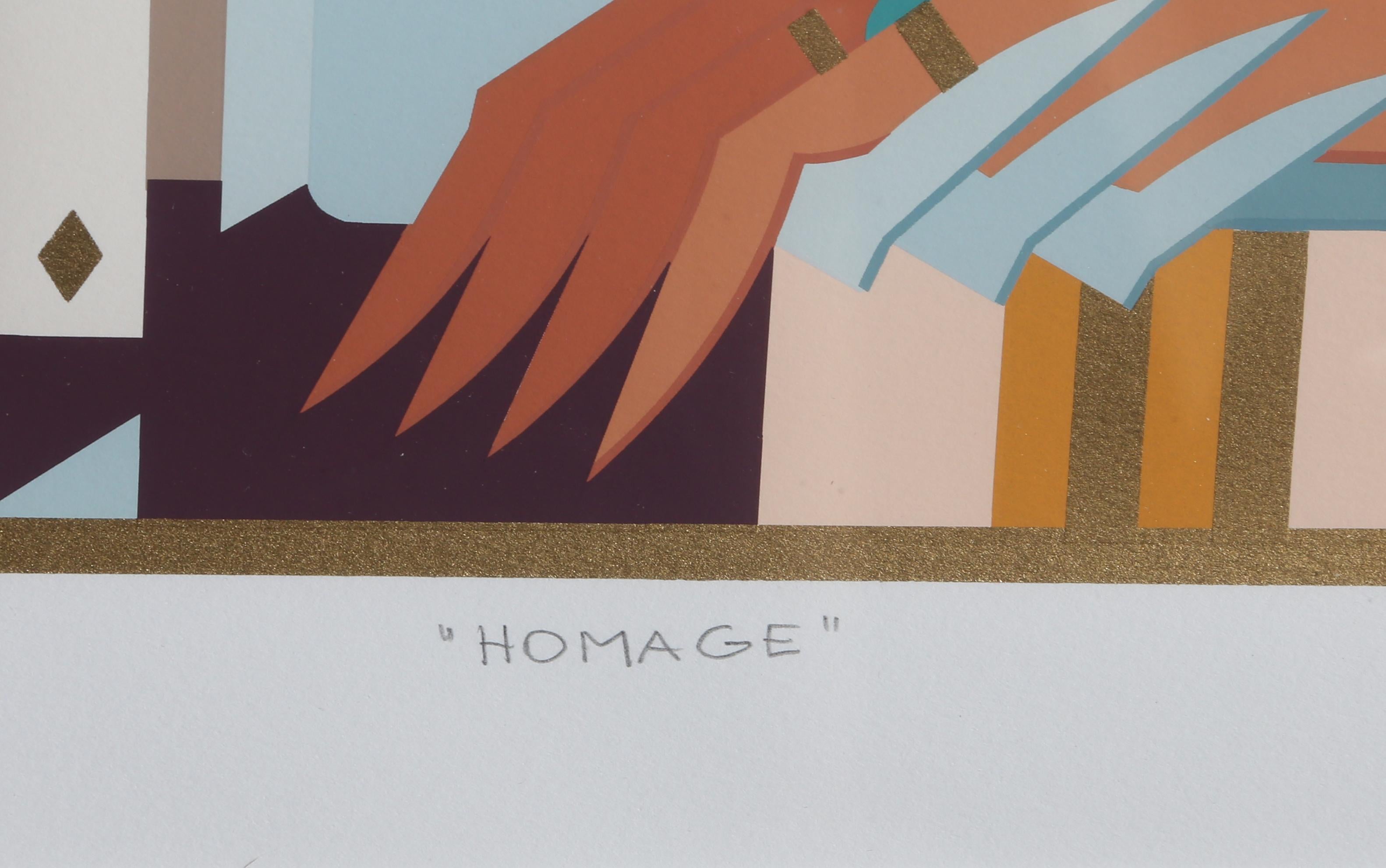 Homage, Art Deco Screenprint by Giancarlo Impiglia For Sale 1
