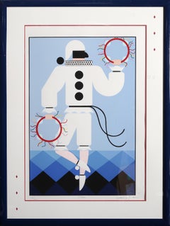Pierrot, Art Deco Screenprint by Giancarlo Impiglia
