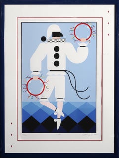 Pierrot, Art Deco Screenprint by Giancarlo Impiglia