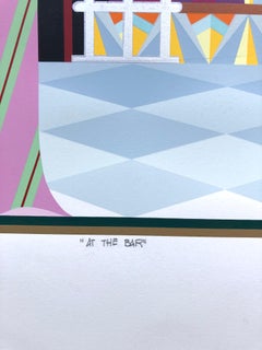 Rare serigraph "At the Bar" from the Cafe Society series