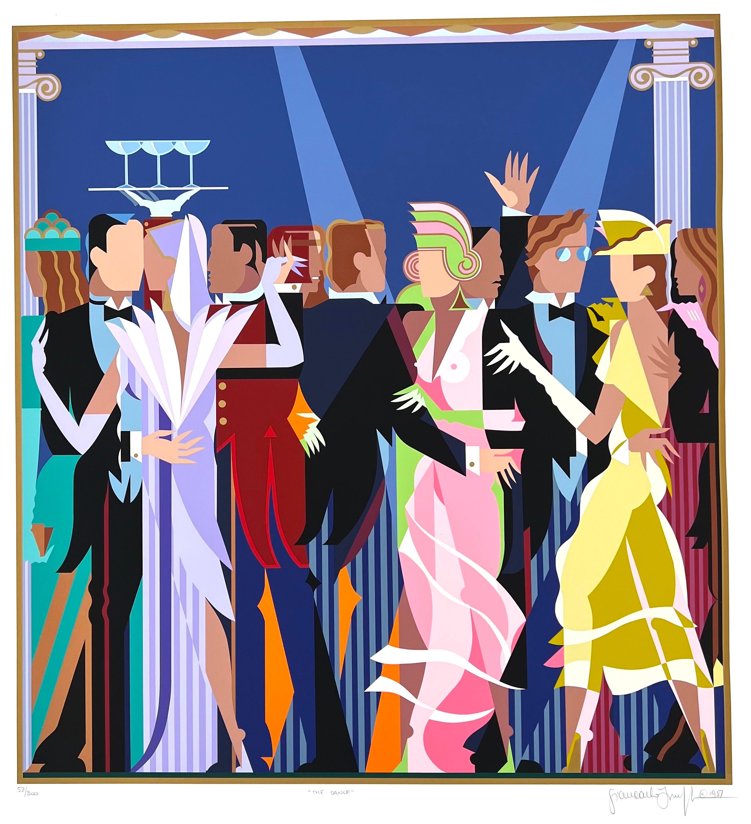 Giancarlo Impiglia Figurative Print - Rare serigraph "The Dance" from the Cafe Society series