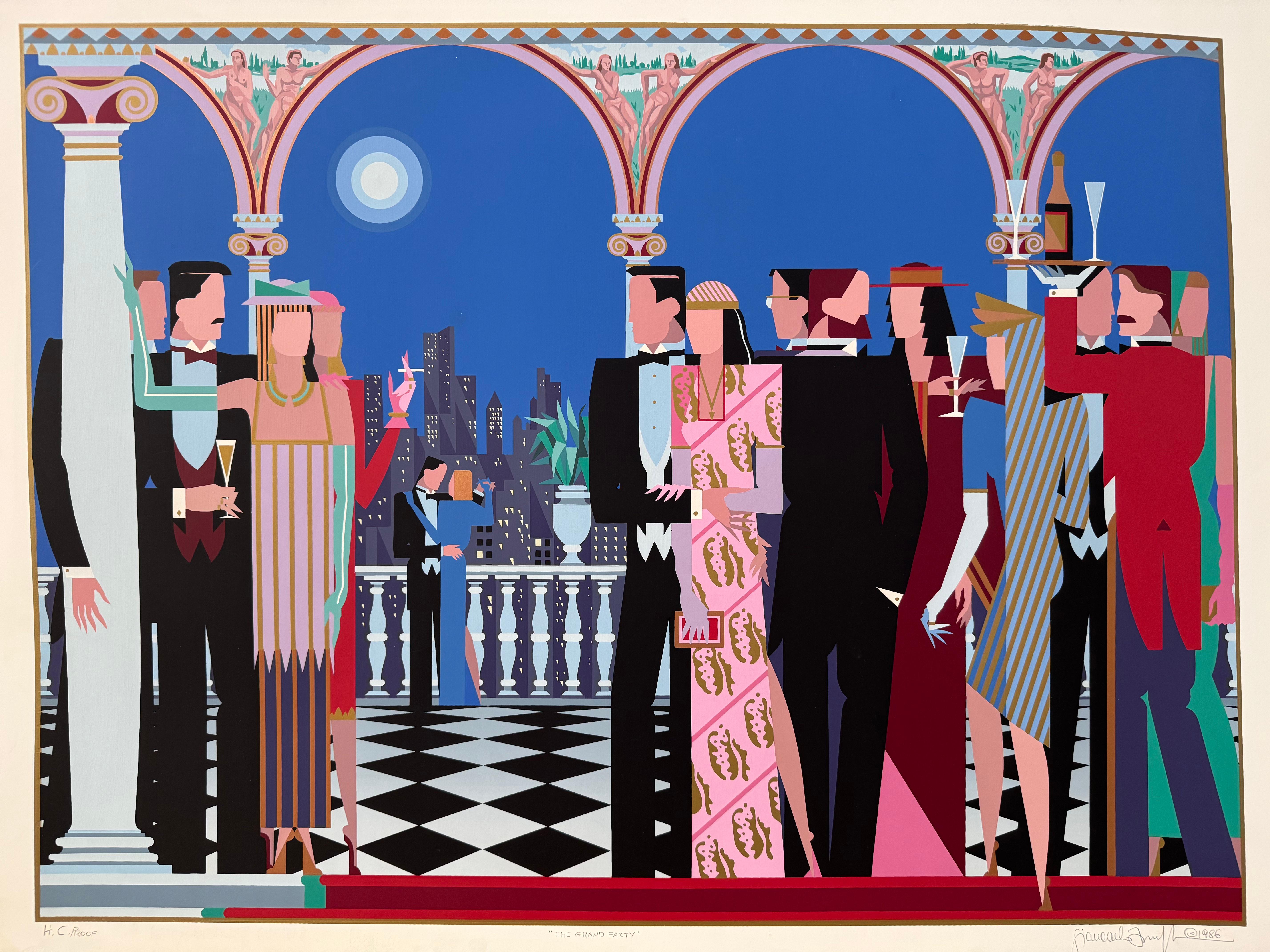 Rara serigrafía "La Gran Fiesta" Giancarlo Impiglia