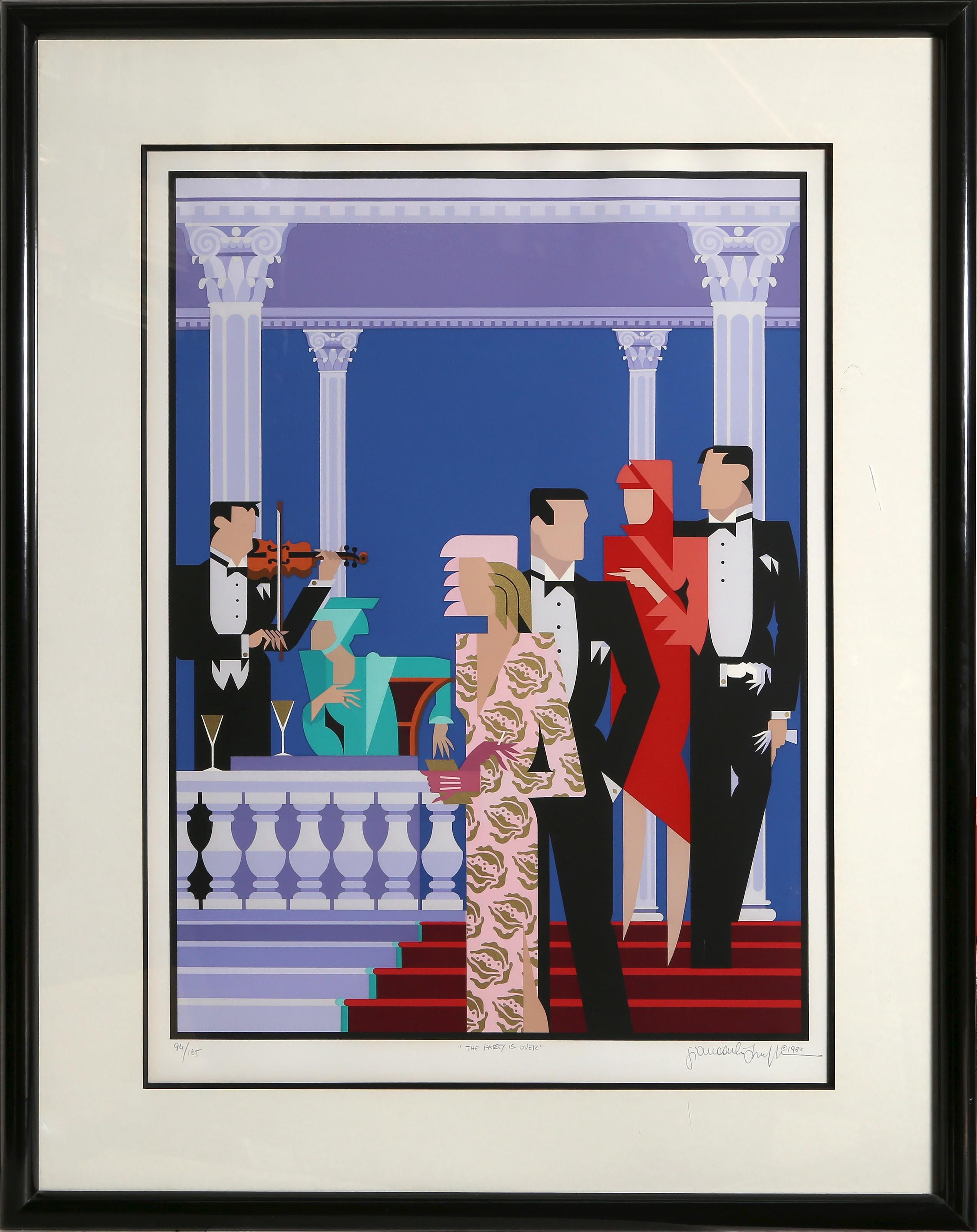 The Party Is Over, Art Deco Screenprint by Giancarlo Impiglia