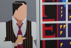 Traveling Salesman, Art Deco Screenprint by Giancarlo Impiglia