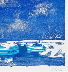 Marine – Holzschnittdruck von Giancarlo Isola – 1970er Jahre