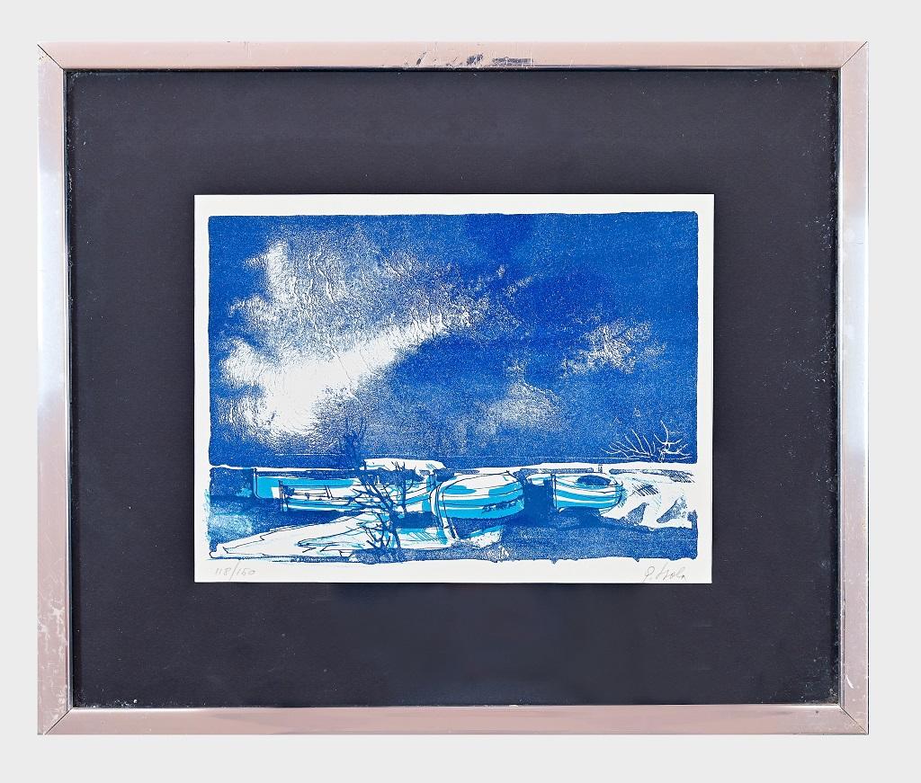 Marine - Woodcut Print by Giancarlo Isola - 1970s