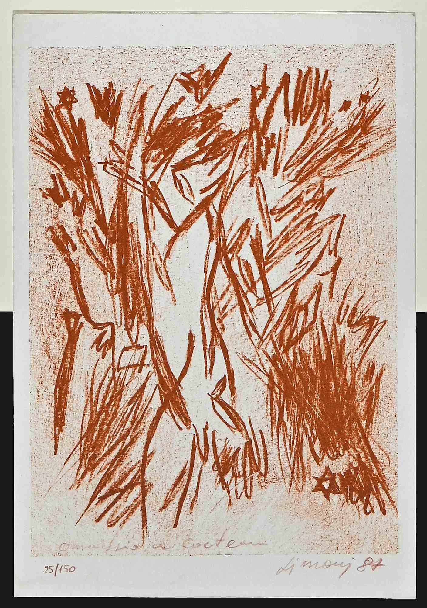 Hommage à Jean Cocteau - Lithographie de Giancarlo Limoni - 1987