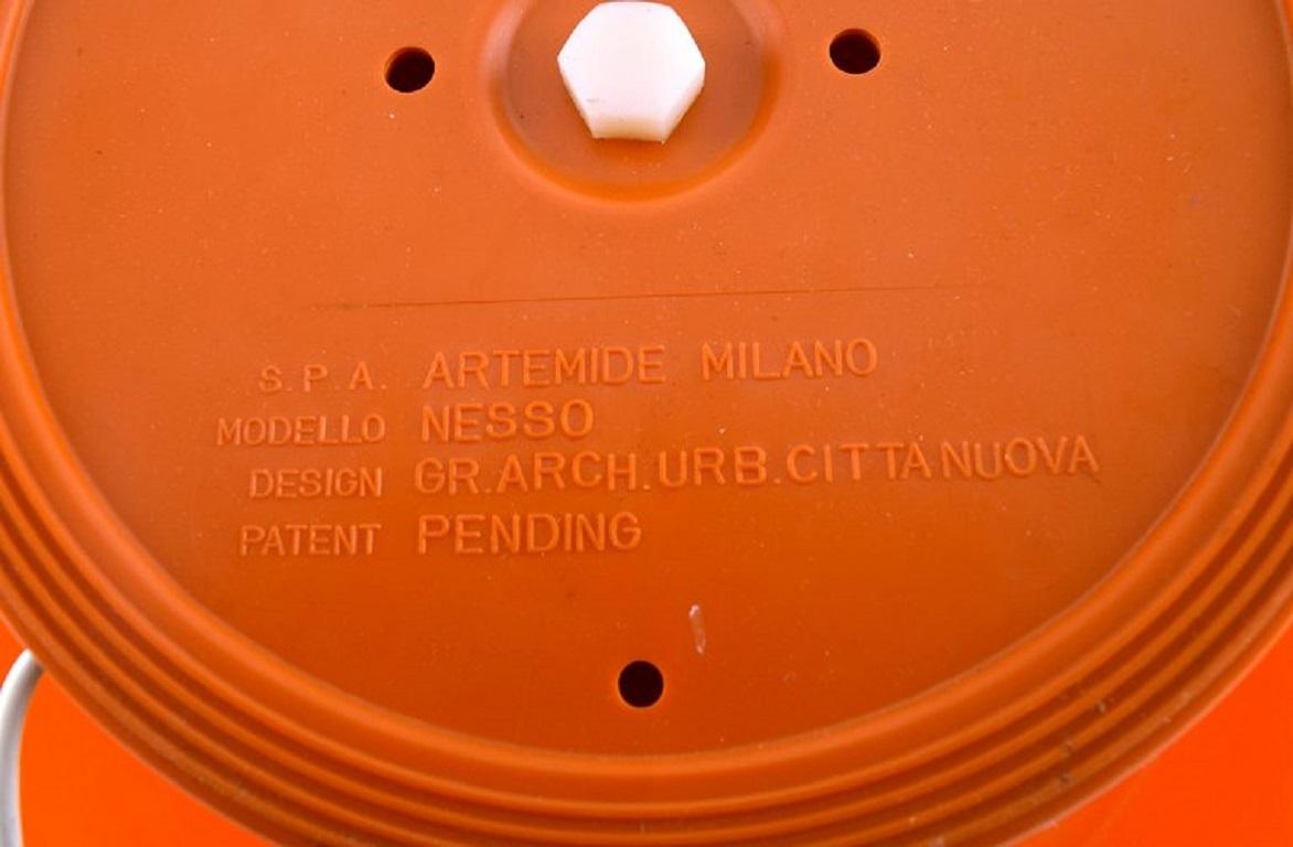 Late 20th Century Giancarlo Mattioli for Artemide, Large Orange Nesso Table Lamp, Italian Design