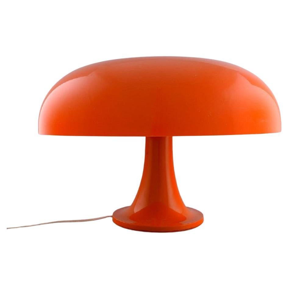 Giancarlo Mattioli for Artemide, Large Orange Nesso Table Lamp, Italian Design