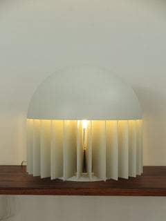 Giancarlo Mattioli for Sirrah Italian Midcentury Metal White MT Table Lamp 1960s