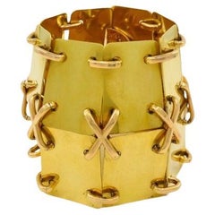 Giancarlo Montebello 18k Goldfass-Armband Architektonischer Schmuck