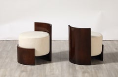 Giancarlo Palanti Italian Art Deco Stool, circa 1930