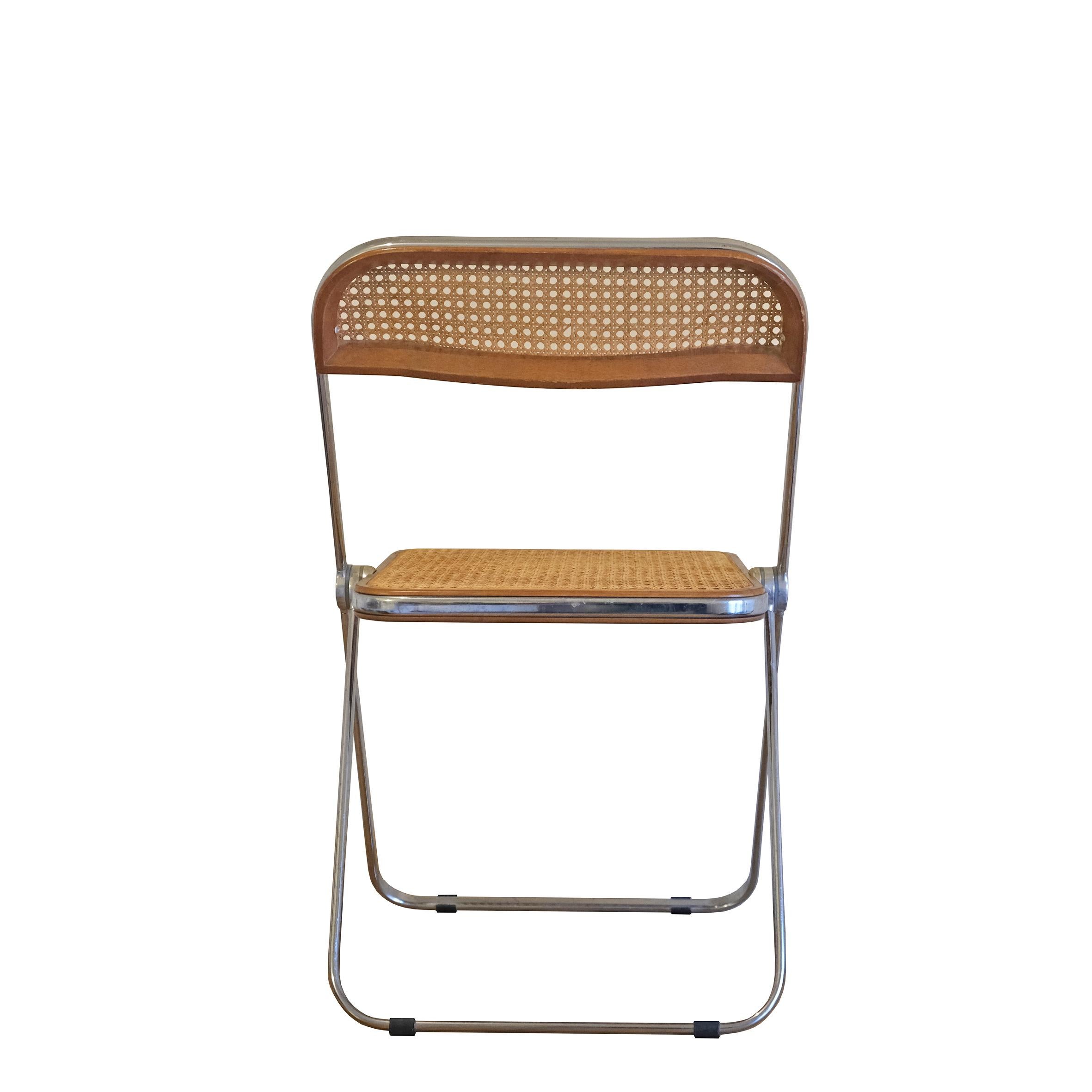 Giancarlo Piretti, a Set of Four Chairs, Plia, Anonima Castelli, 1970s In Good Condition For Sale In Paris, FR