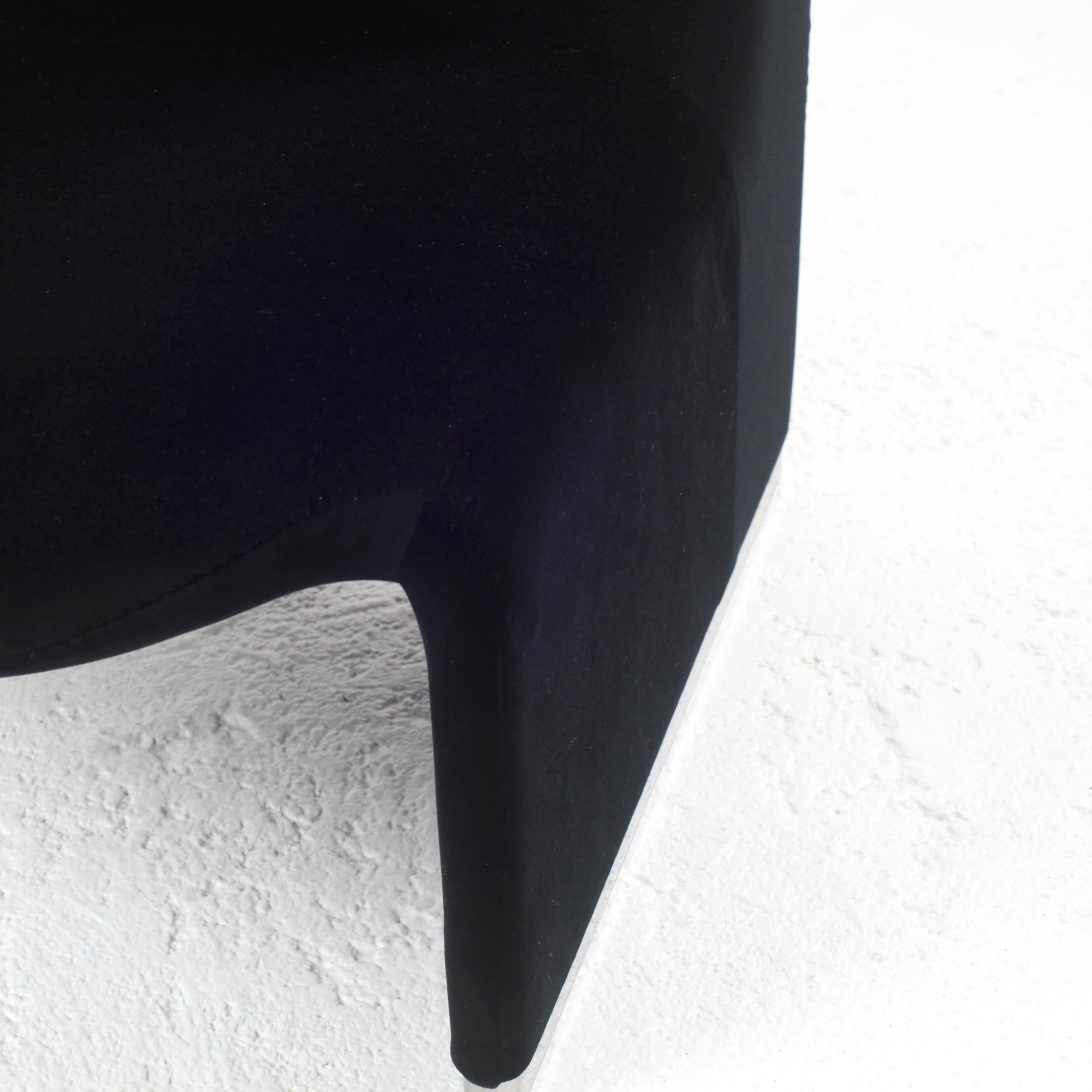 Giancarlo Piretti “Alky” Chair in New Black Velvet, for Castelli Italy, 1970s 3